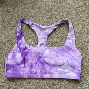 Purple Tie-Dye Racerback Sports Bra
